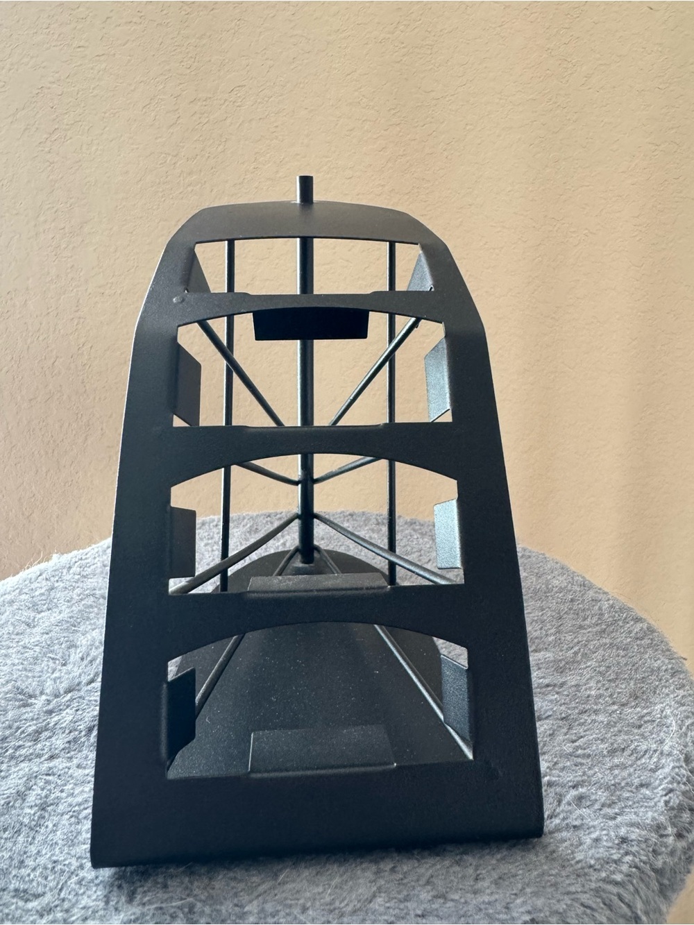 Modern Black Metal tiered remote control holder (or desk organizer rack).